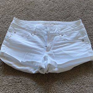 White denim shorts